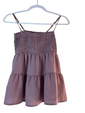 Paper Crane Girls Top Babydoll Adj Spaghetti Straps Cinched Chest Pink Size S